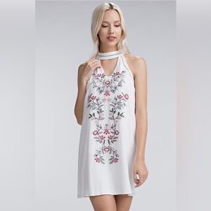 Embroidered Linen Dress